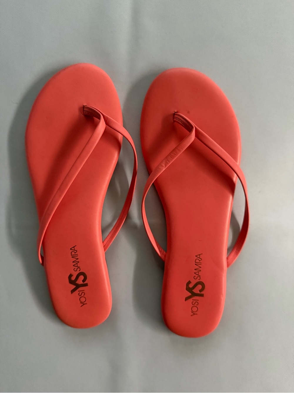 Yosi Samra Coral-Red Flip Flop Sandals for Women size 9